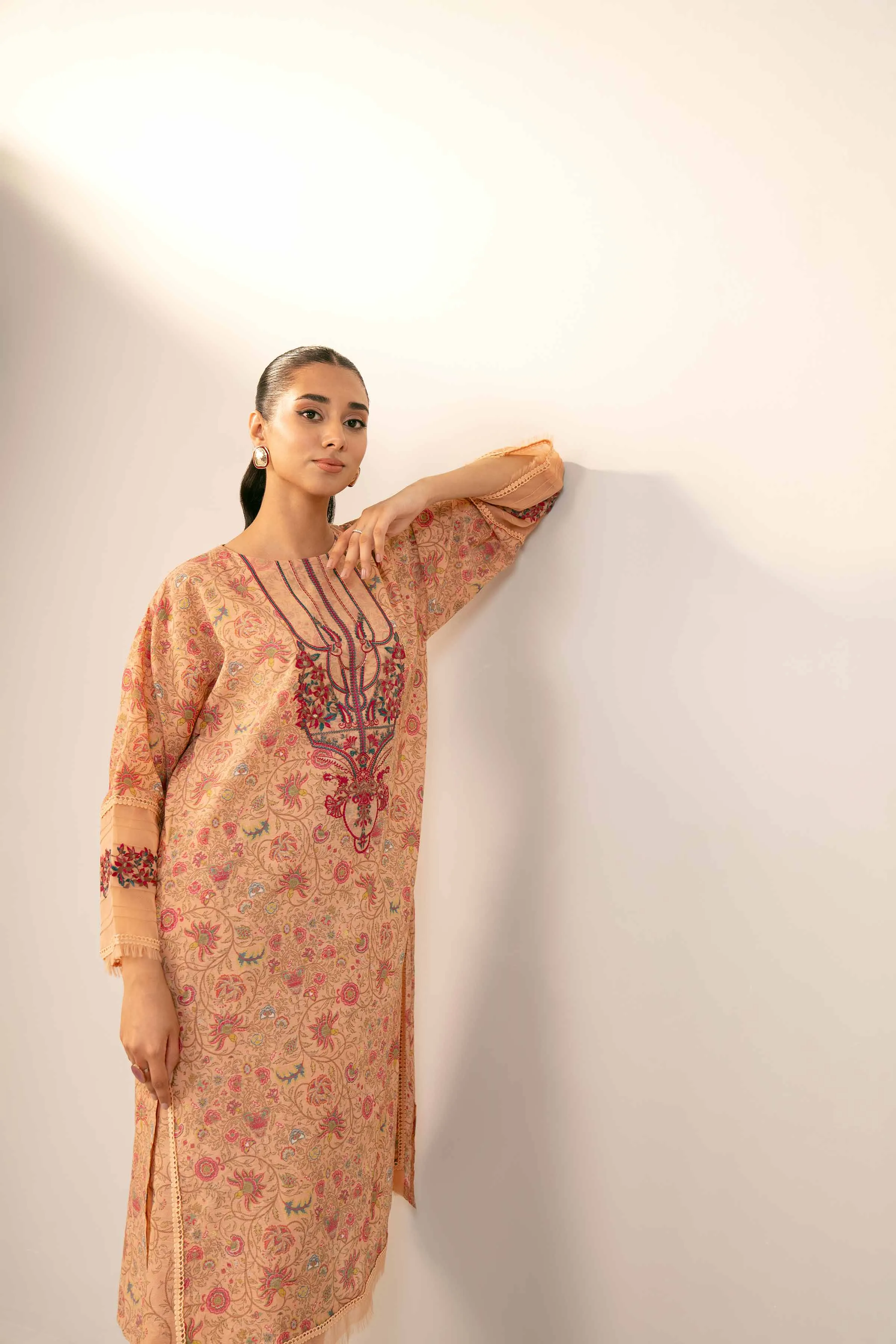 2 Piece - Digital Printed Embroidered Suit - 42404435