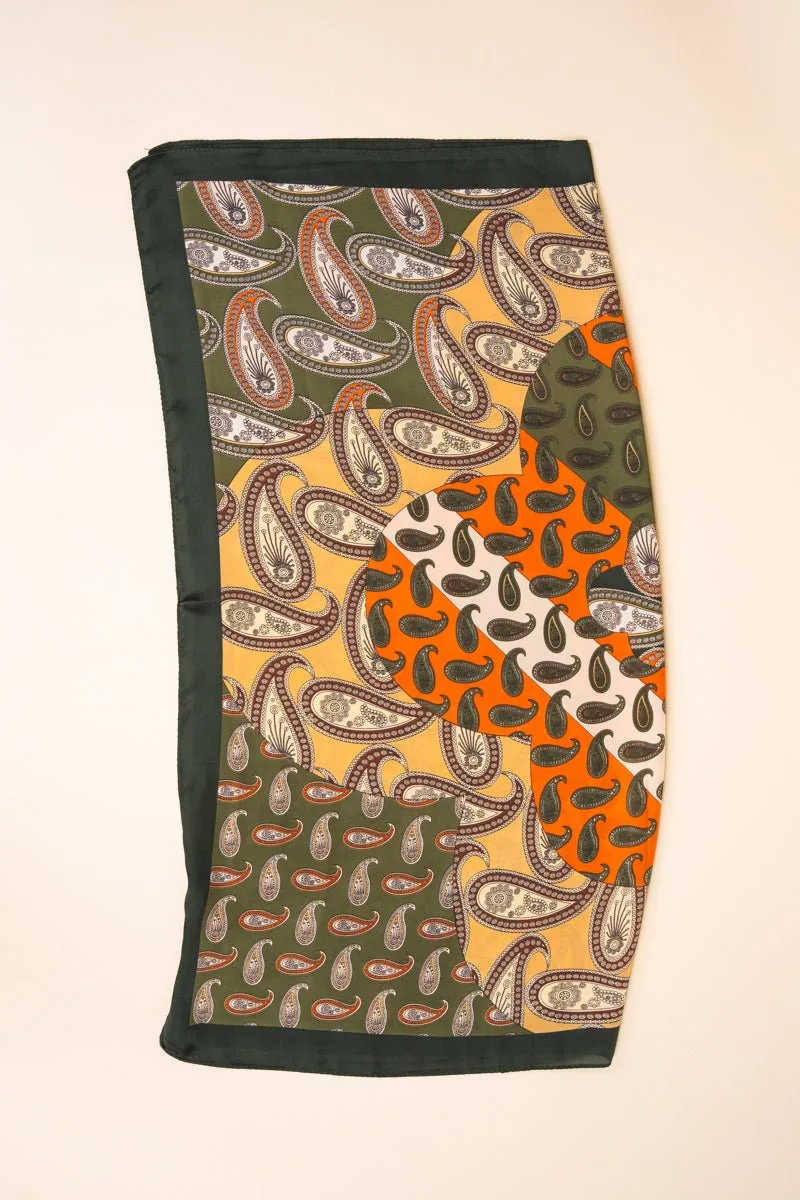 35% OFF! Paisley Place Olive Polyester Scarf