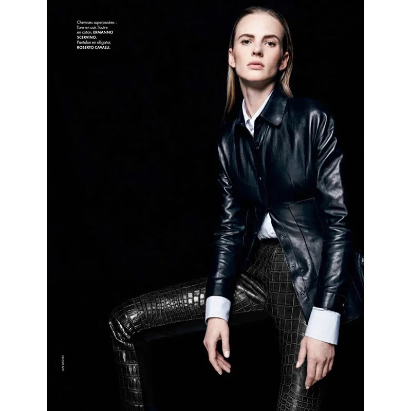 40 XS NEW $2495 ROBERTO CAVALLI Runway Black LEATHER PANELED Croc Embossed PANTS