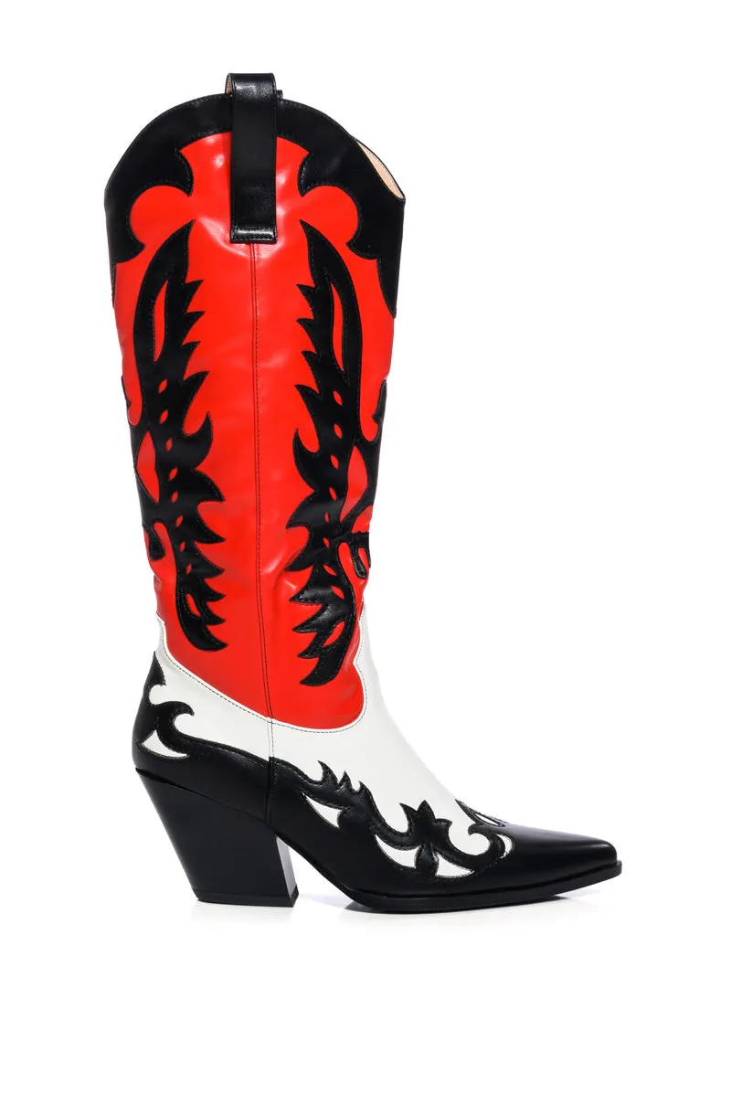 AZALEA WANG GFORCE MULTI COLORED WESTERN BOOT