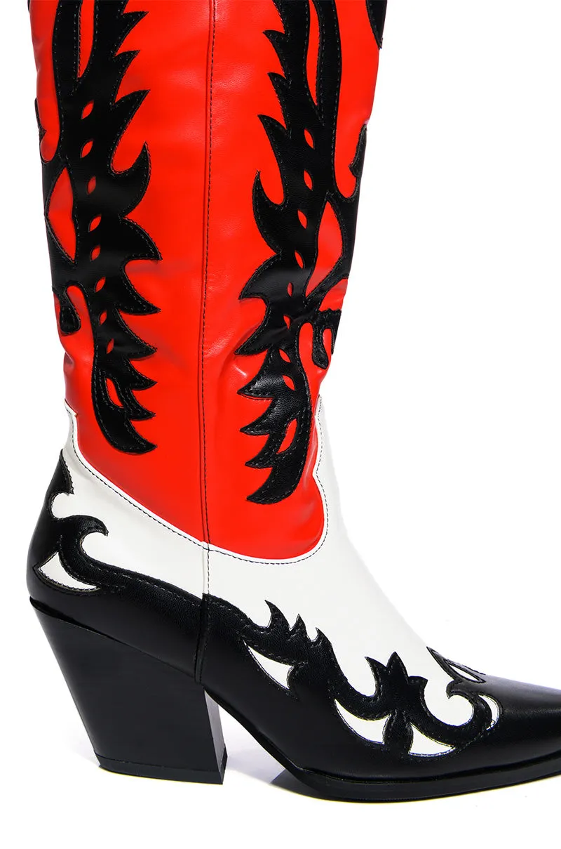AZALEA WANG GFORCE MULTI COLORED WESTERN BOOT