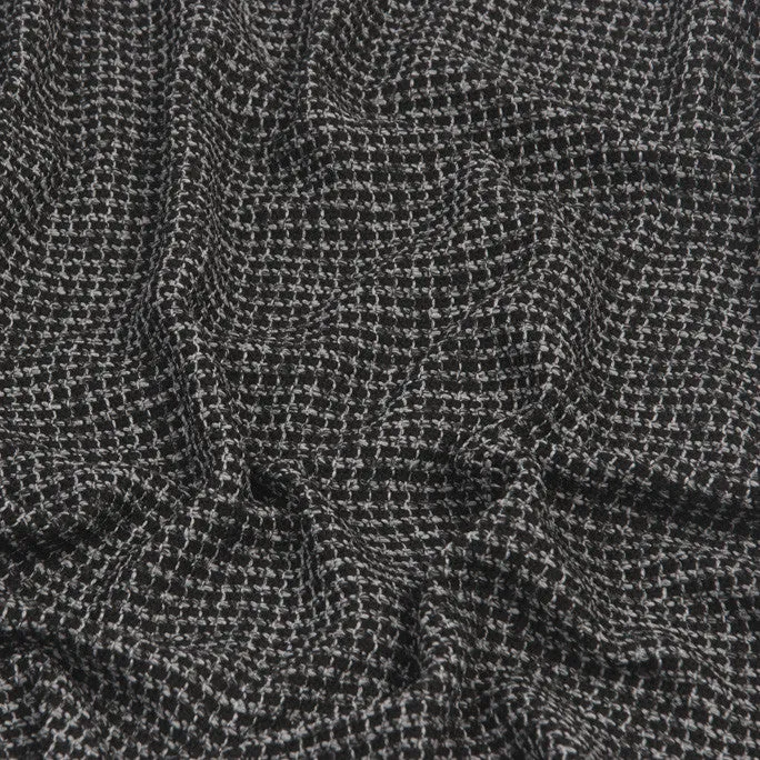 Black Grey Open Weave Fabric 1108