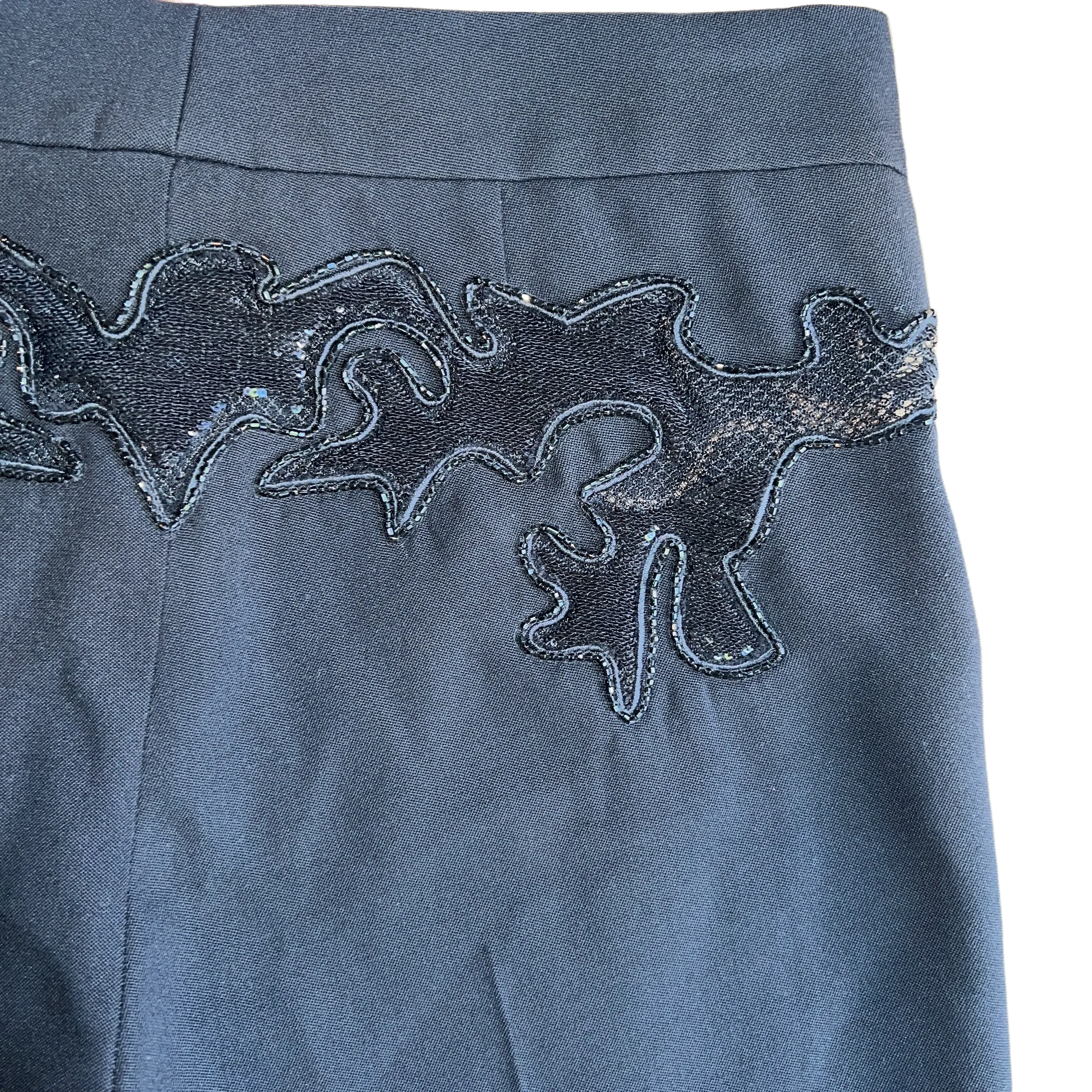 Black Wool Pants - S