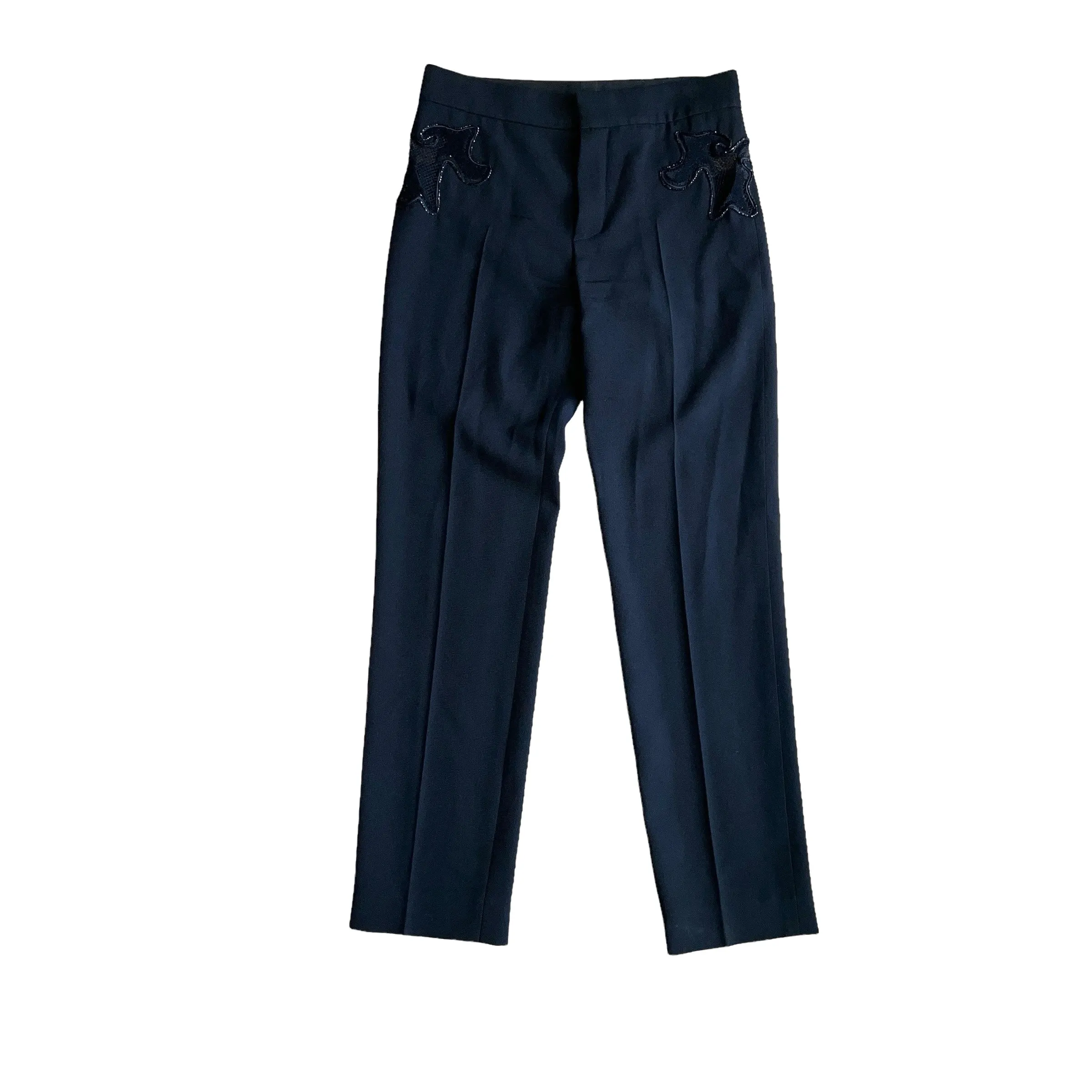 Black Wool Pants - S