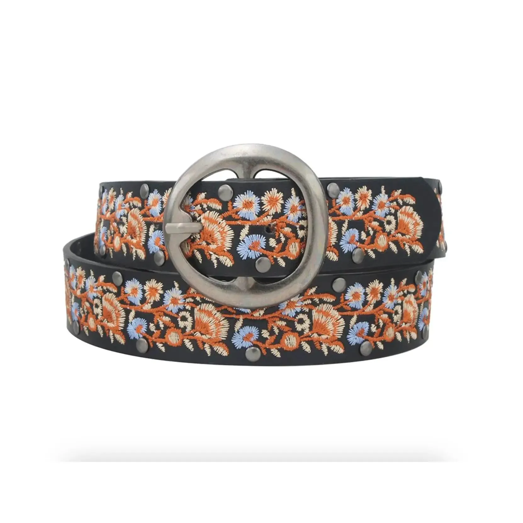 Boho Floral Embroidered Belt