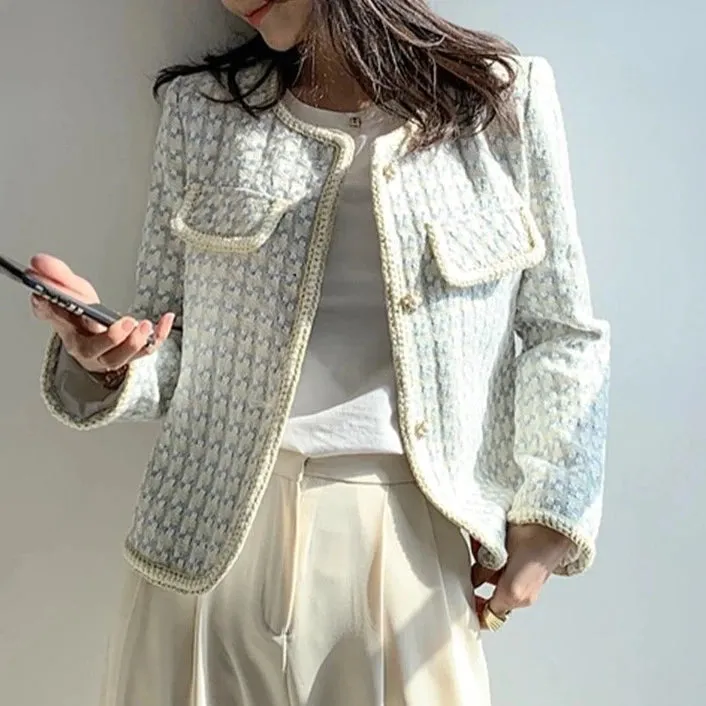 Chic Vintage French Tweed Blazer Jacket