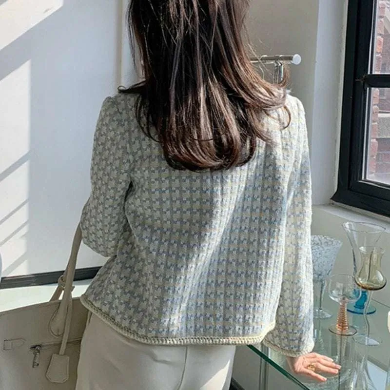 Chic Vintage French Tweed Blazer Jacket