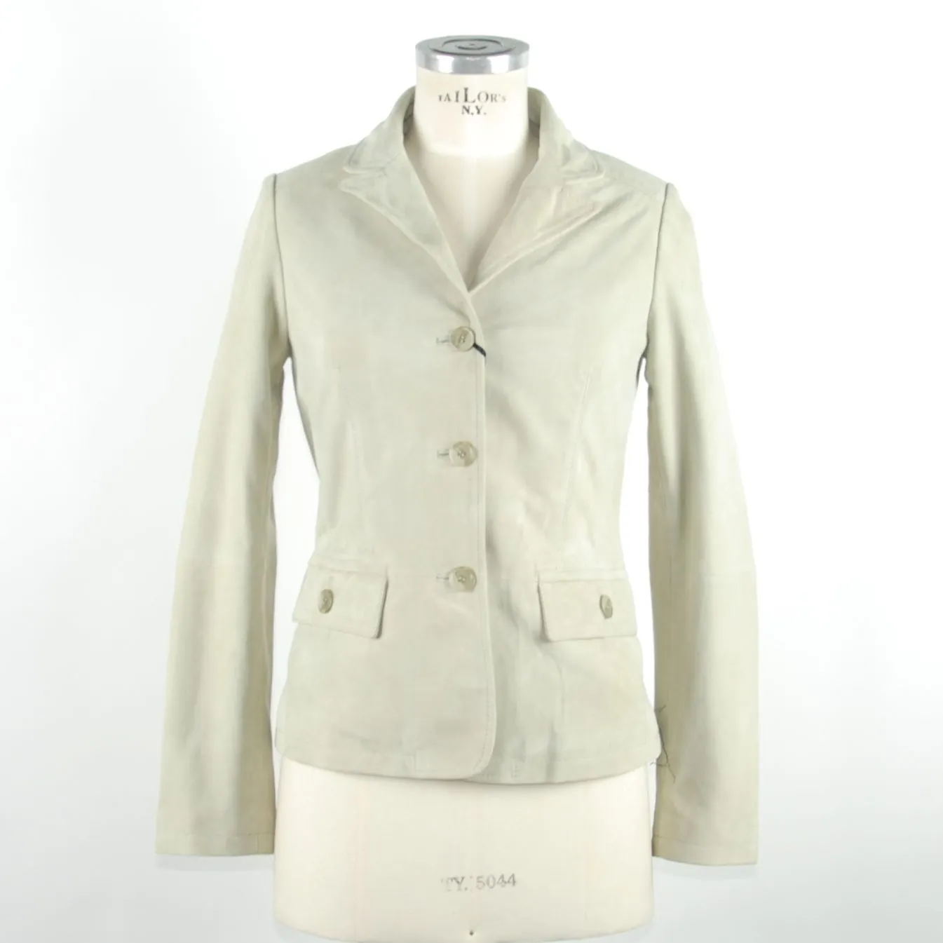 Chic White Leather Jacket by Emilio Romanelli