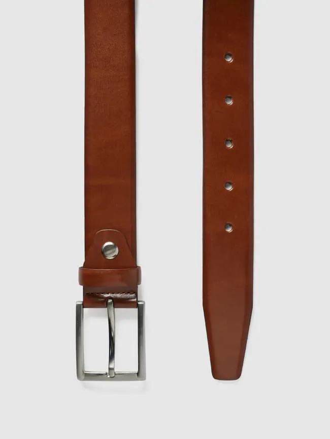 Christian Berg leather belt with buckle, brown