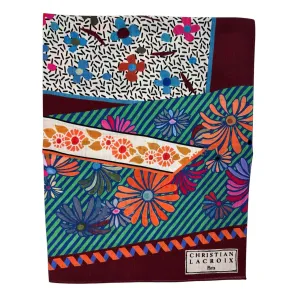 Christian Lacroix Scarf Colorful Floral - Wool Shawl