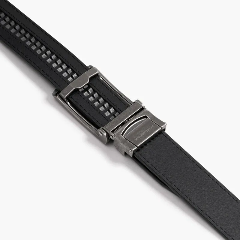 Classic Black Strap with Graphite Buckle - Slide Belts