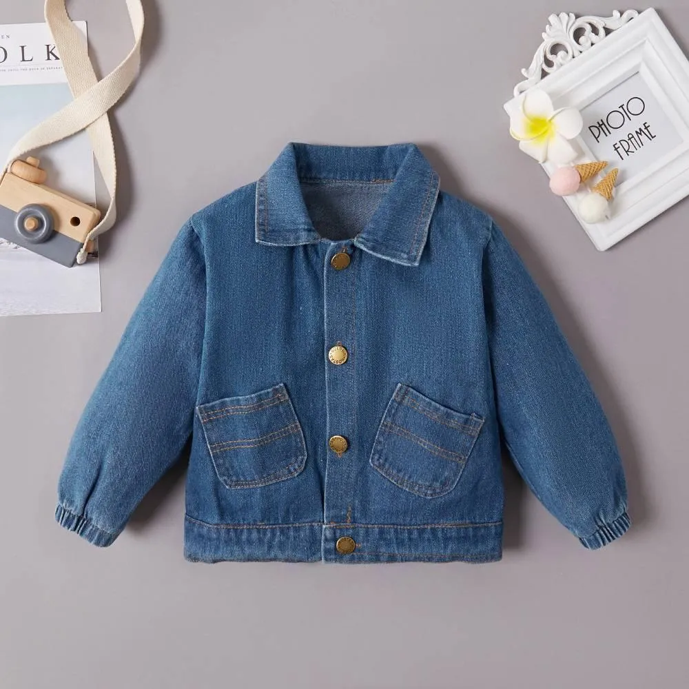 COTTNBABY Cartoon Dinosaur Print Street Style Denim Jacket