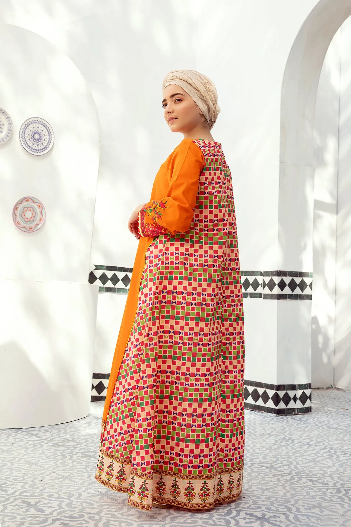 DE21-33-Lace Detailing Stitched Fustaan-1PC