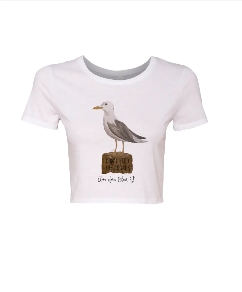 Don't Feed the Locals Seagull AnnaBPaints Fitted Tee