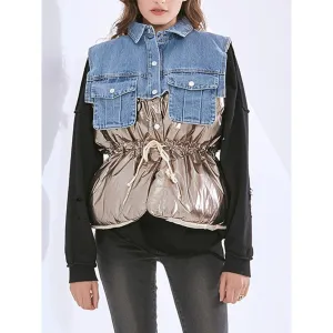 Drawstring Sleeveless Cotton Coat