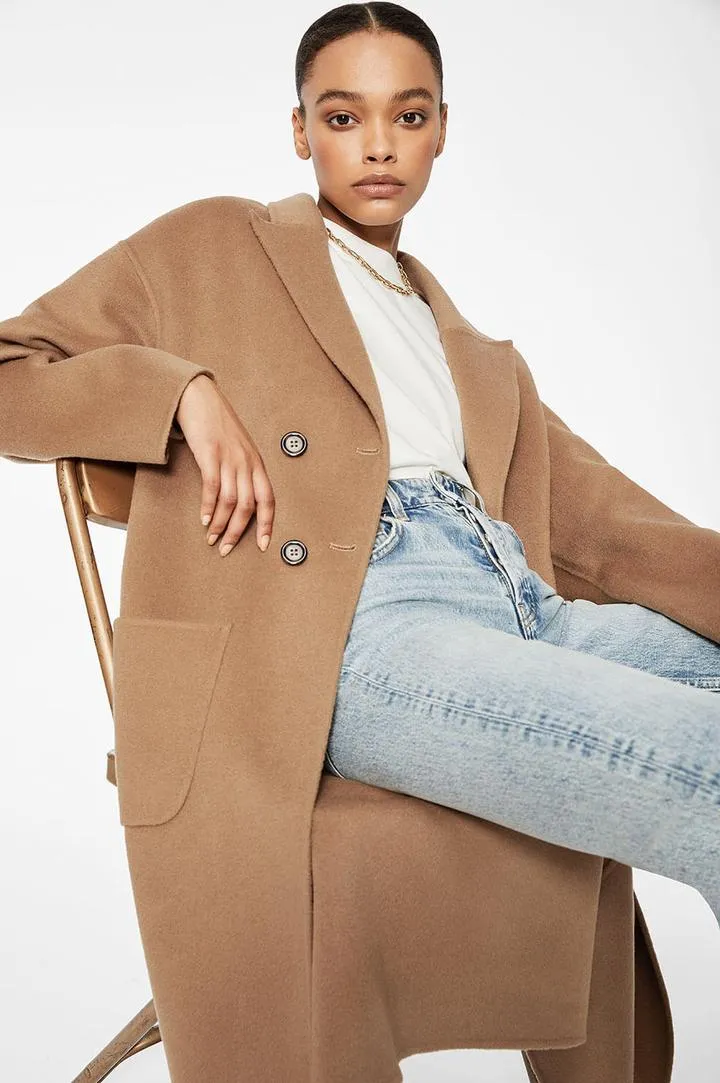 Dylan Coat Camel Cashmere Blend