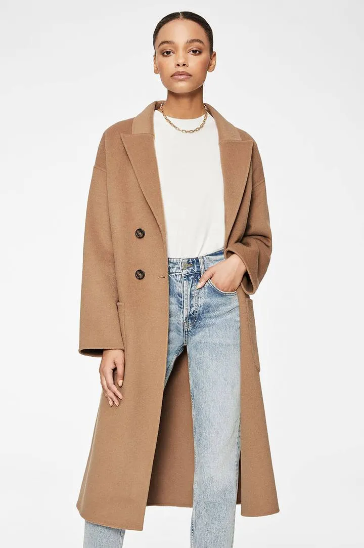 Dylan Coat Camel Cashmere Blend