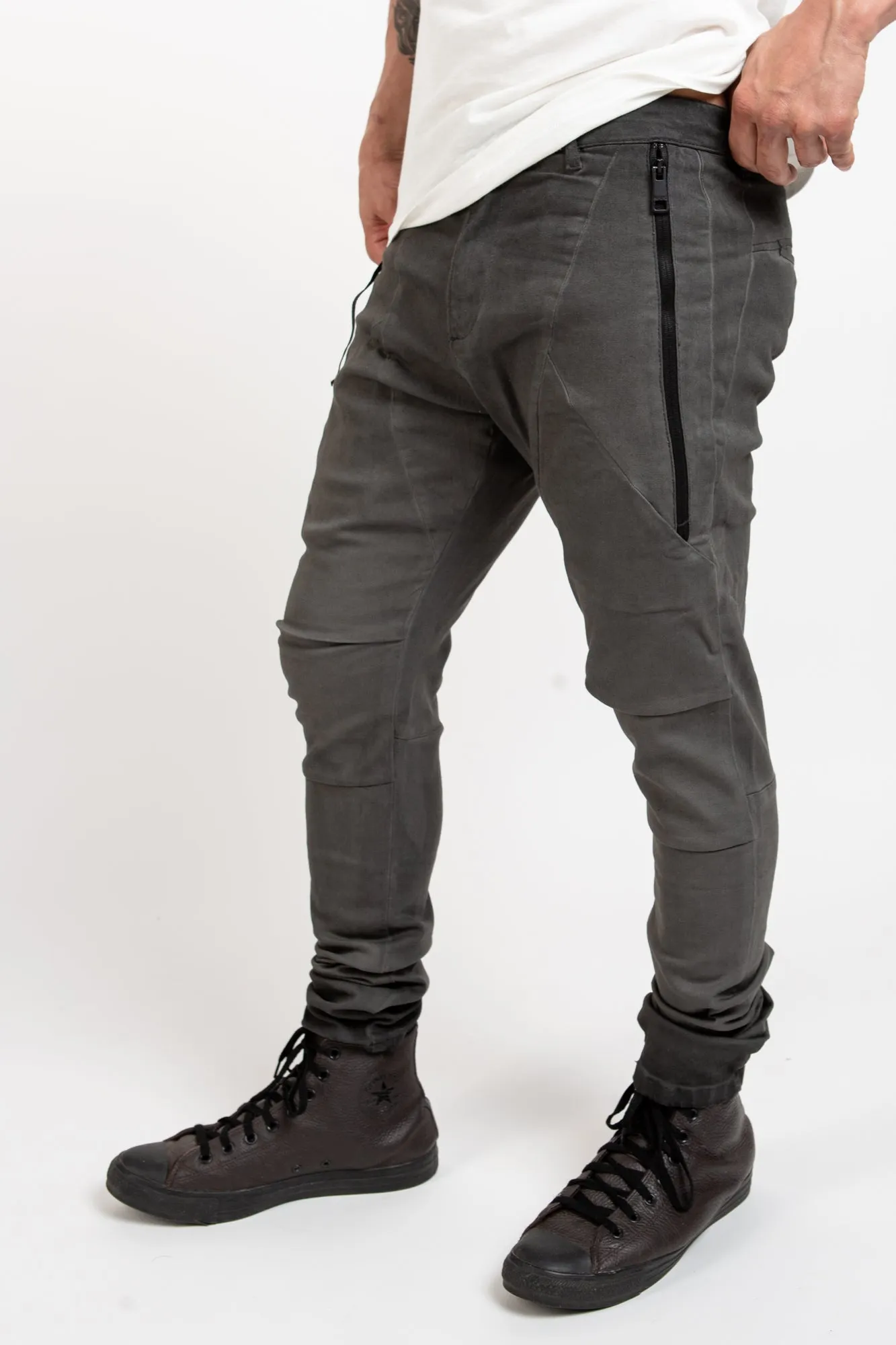 Expent Zipper Jeans - Grey