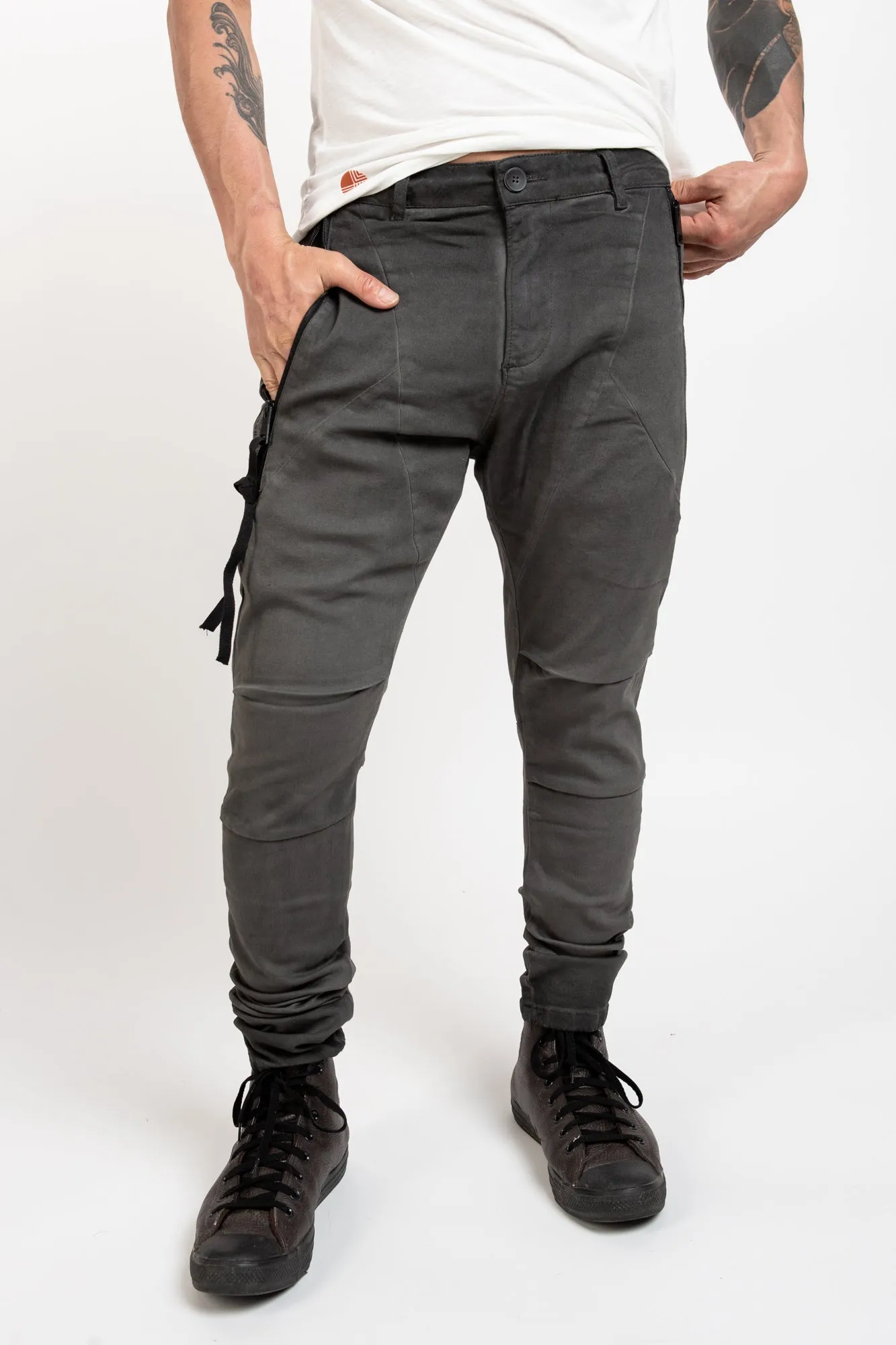 Expent Zipper Jeans - Grey