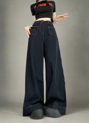 Fall Oversized Denim Palazzo Pants
