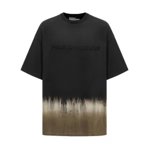 Feng Chen Wang Tie-Dye Logo Tee 'Black Khaki'