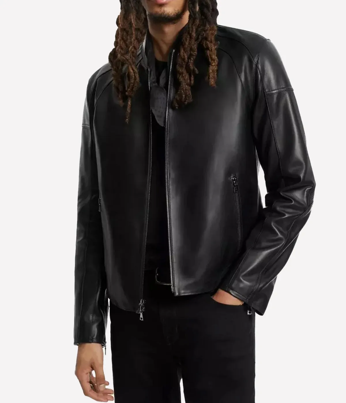 *FINAL SALE* Zip Front Motorcross Jacket in Black