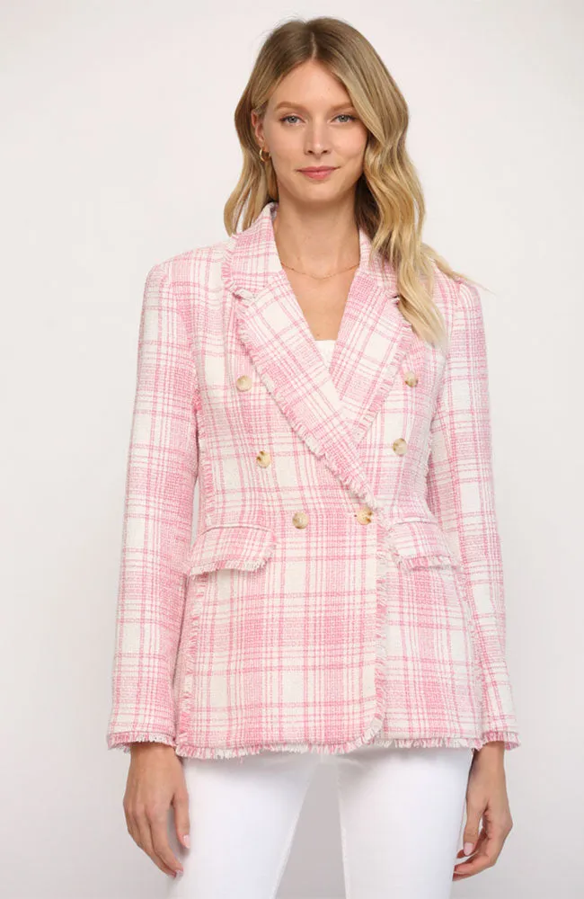Fray Detail Tweed Blazer