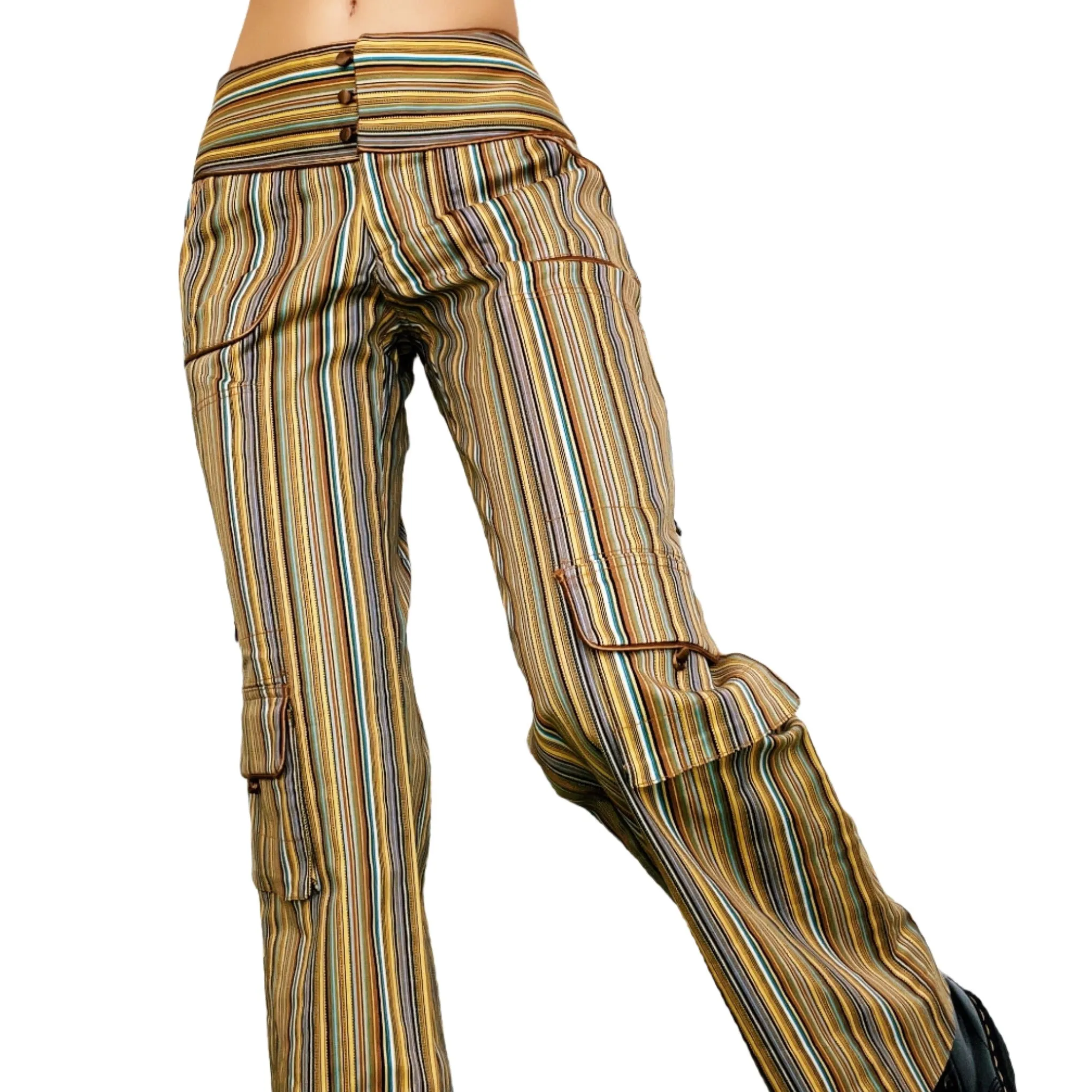 Funky Striped Cargo Pants (S)