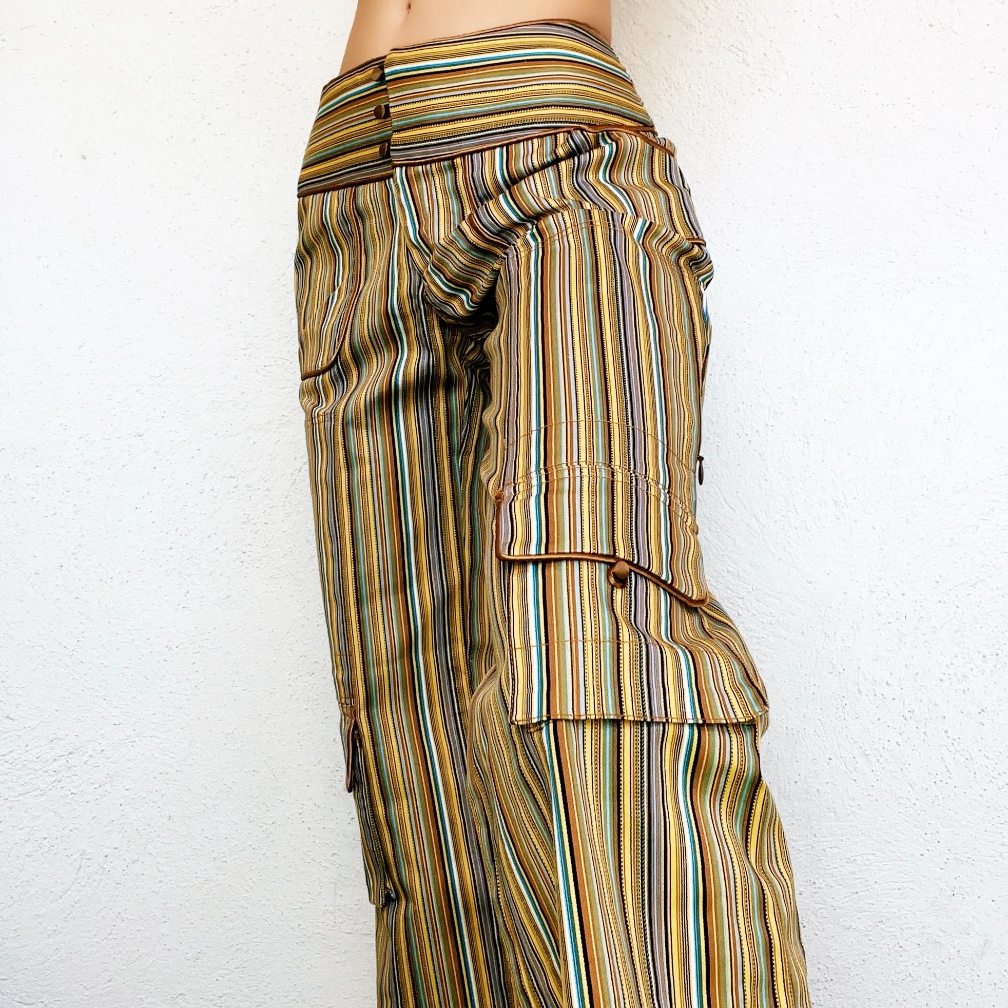 Funky Striped Cargo Pants (S)