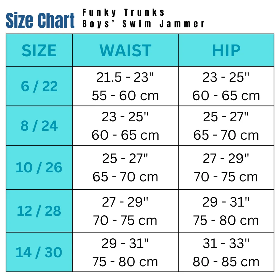Funky Trunks Boys Training Jammers FT37B - Lake Acid