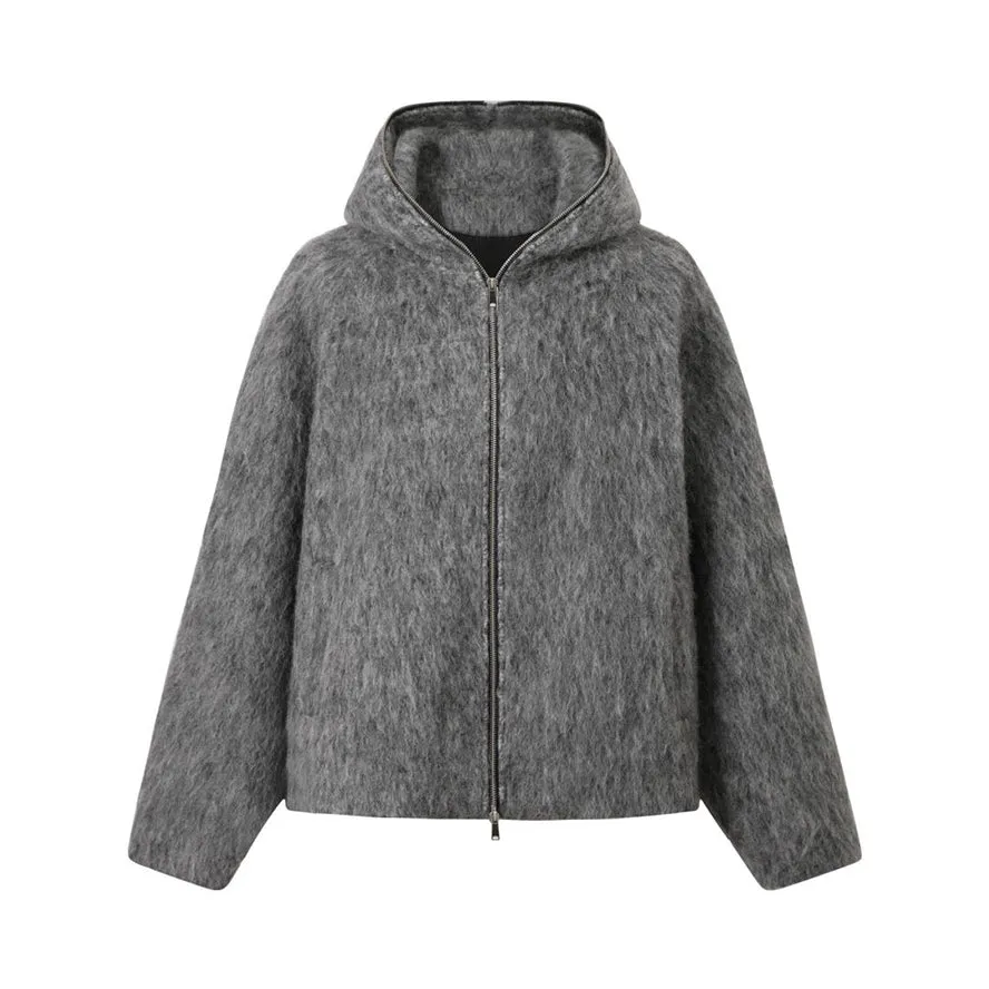 Fuzzy Hooded Jacket