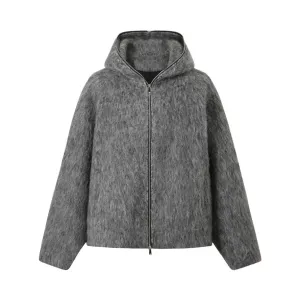 Fuzzy Hooded Jacket