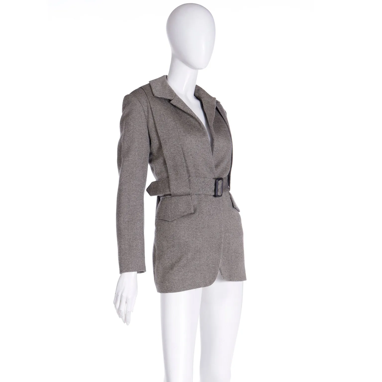 F/W 1994 Isaac Mizrahi Runway Jacket w Unique Pleating & Belt