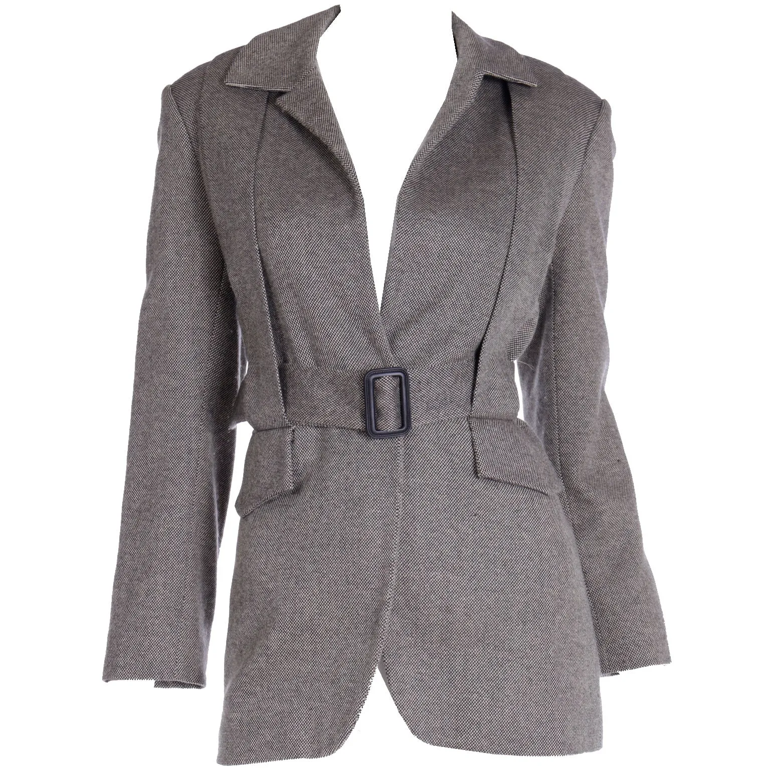 F/W 1994 Isaac Mizrahi Runway Jacket w Unique Pleating & Belt