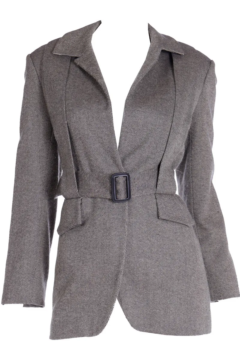 F/W 1994 Isaac Mizrahi Runway Jacket w Unique Pleating & Belt