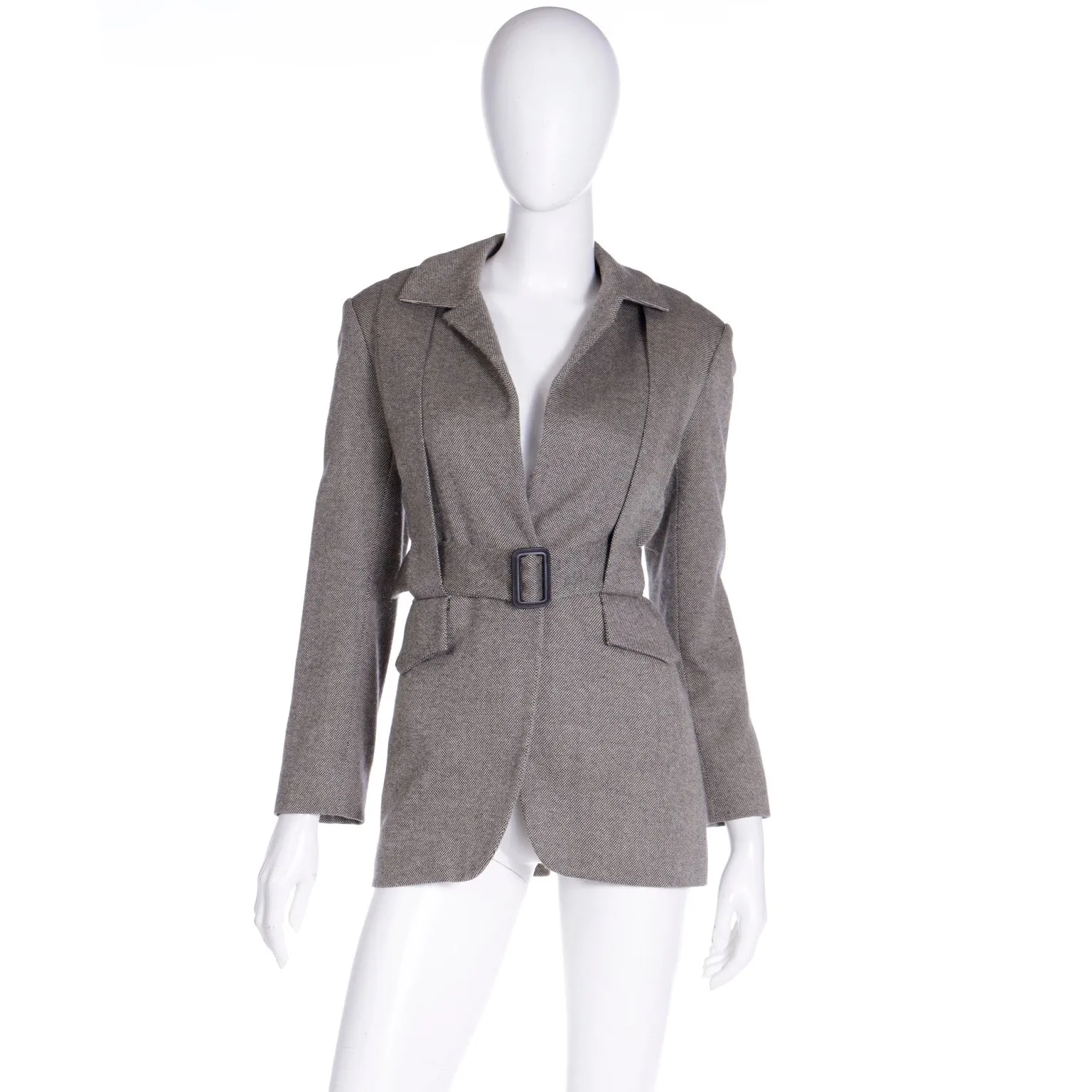 F/W 1994 Isaac Mizrahi Runway Jacket w Unique Pleating & Belt