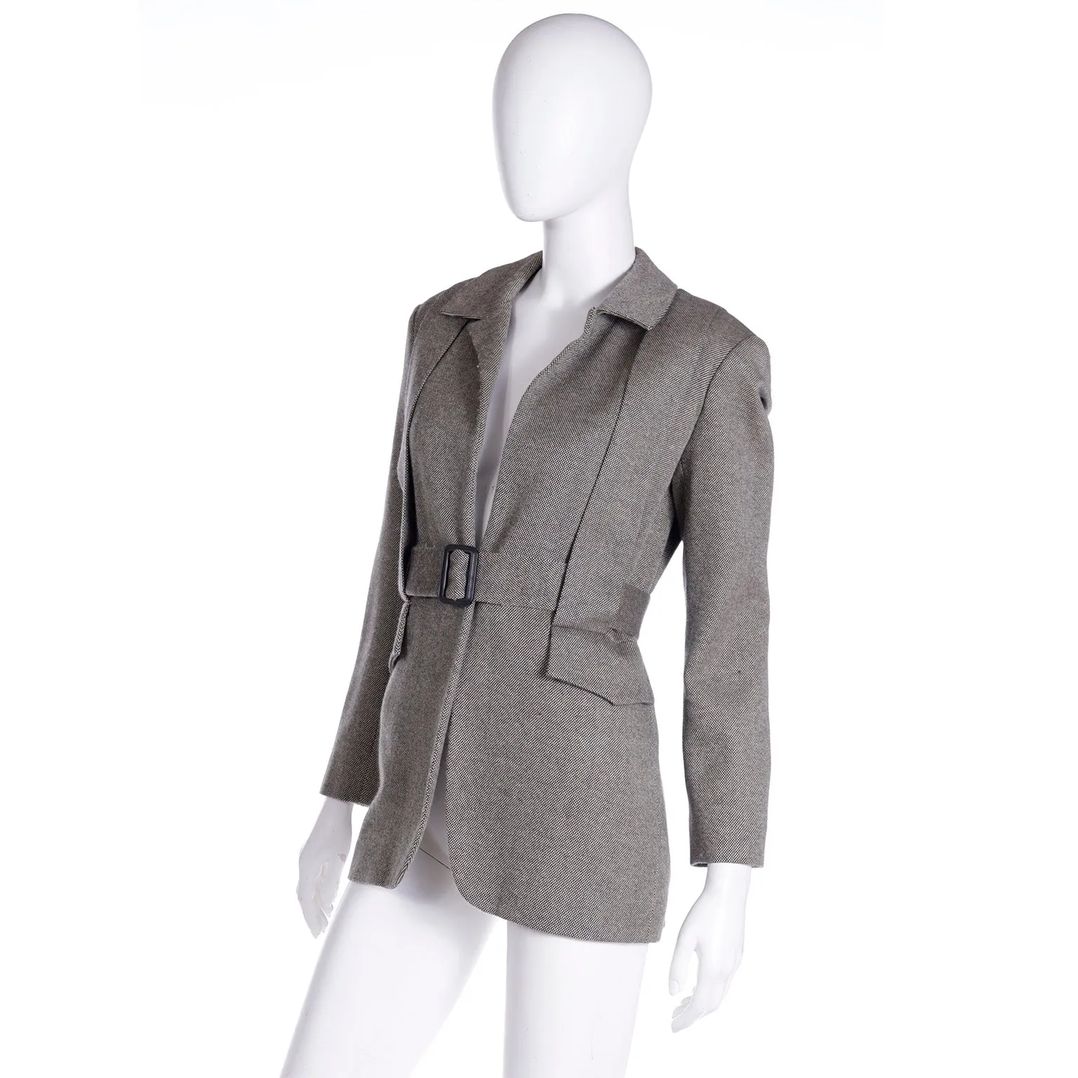 F/W 1994 Isaac Mizrahi Runway Jacket w Unique Pleating & Belt