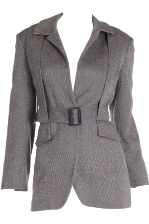 F/W 1994 Isaac Mizrahi Runway Jacket w Unique Pleating & Belt