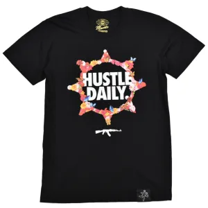 HASTA MUERTE HUSTLE ROSE CIRCLE BLACK T-SHIRTS