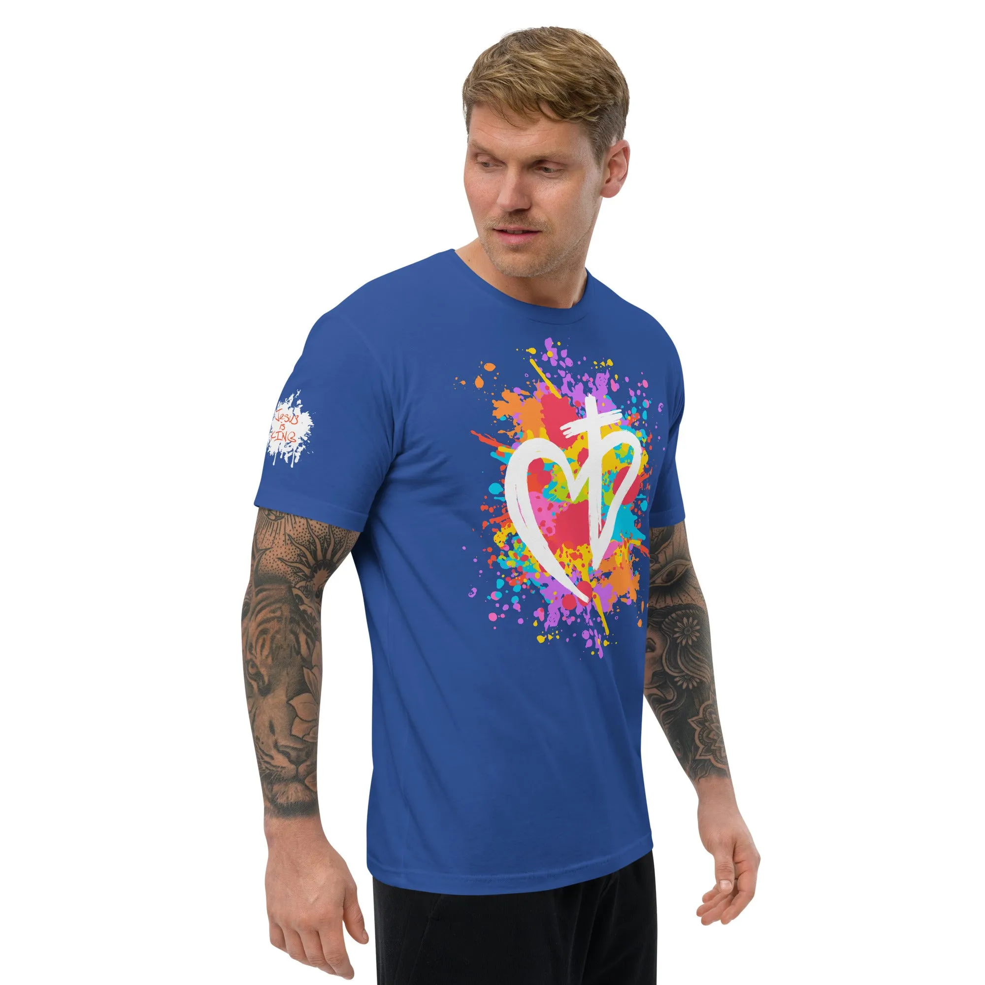 Heart Posture Splatter - Premium Fitted Men's Short Sleeve Tee