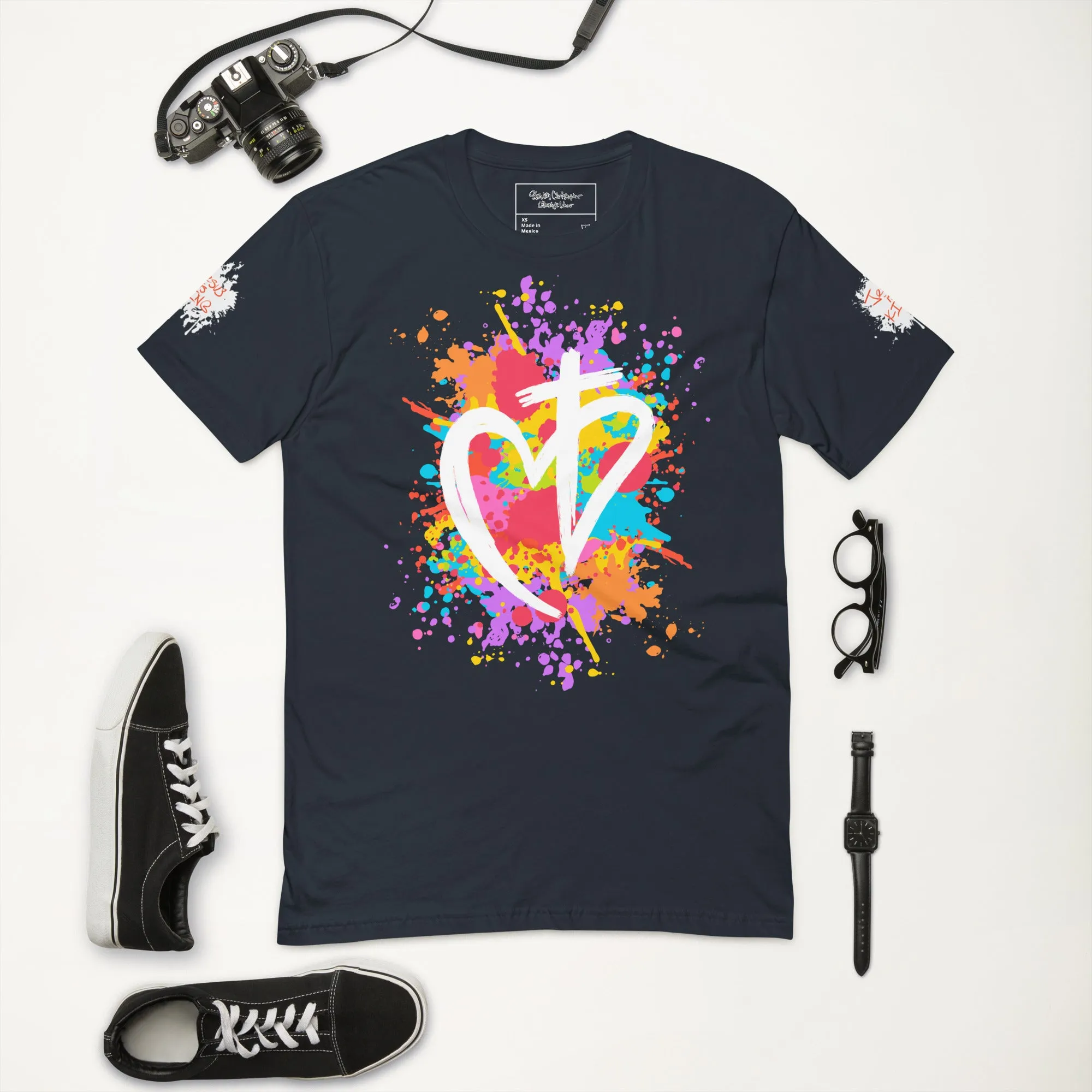 Heart Posture Splatter - Premium Fitted Men's Short Sleeve Tee