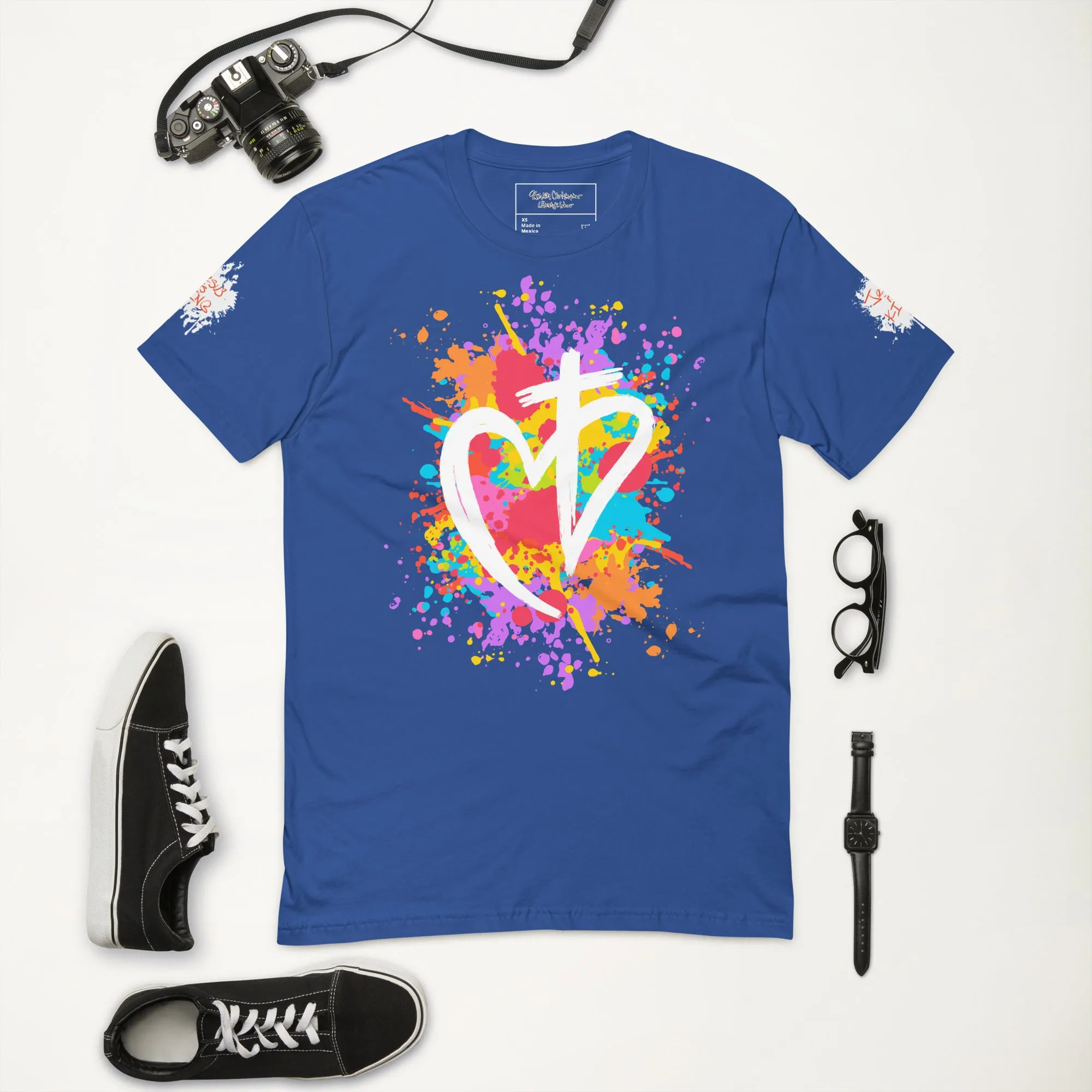 Heart Posture Splatter - Premium Fitted Men's Short Sleeve Tee