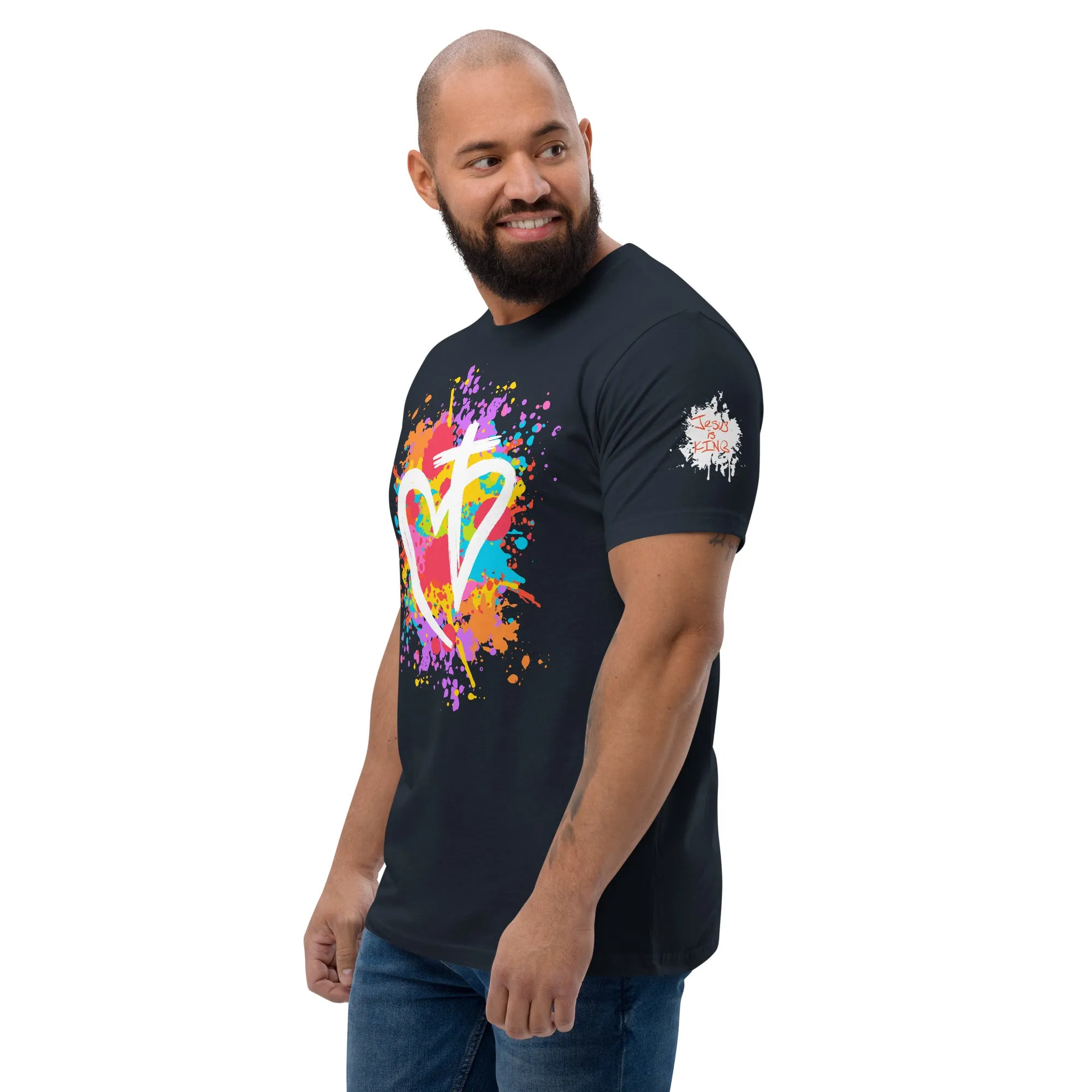Heart Posture Splatter - Premium Fitted Men's Short Sleeve Tee