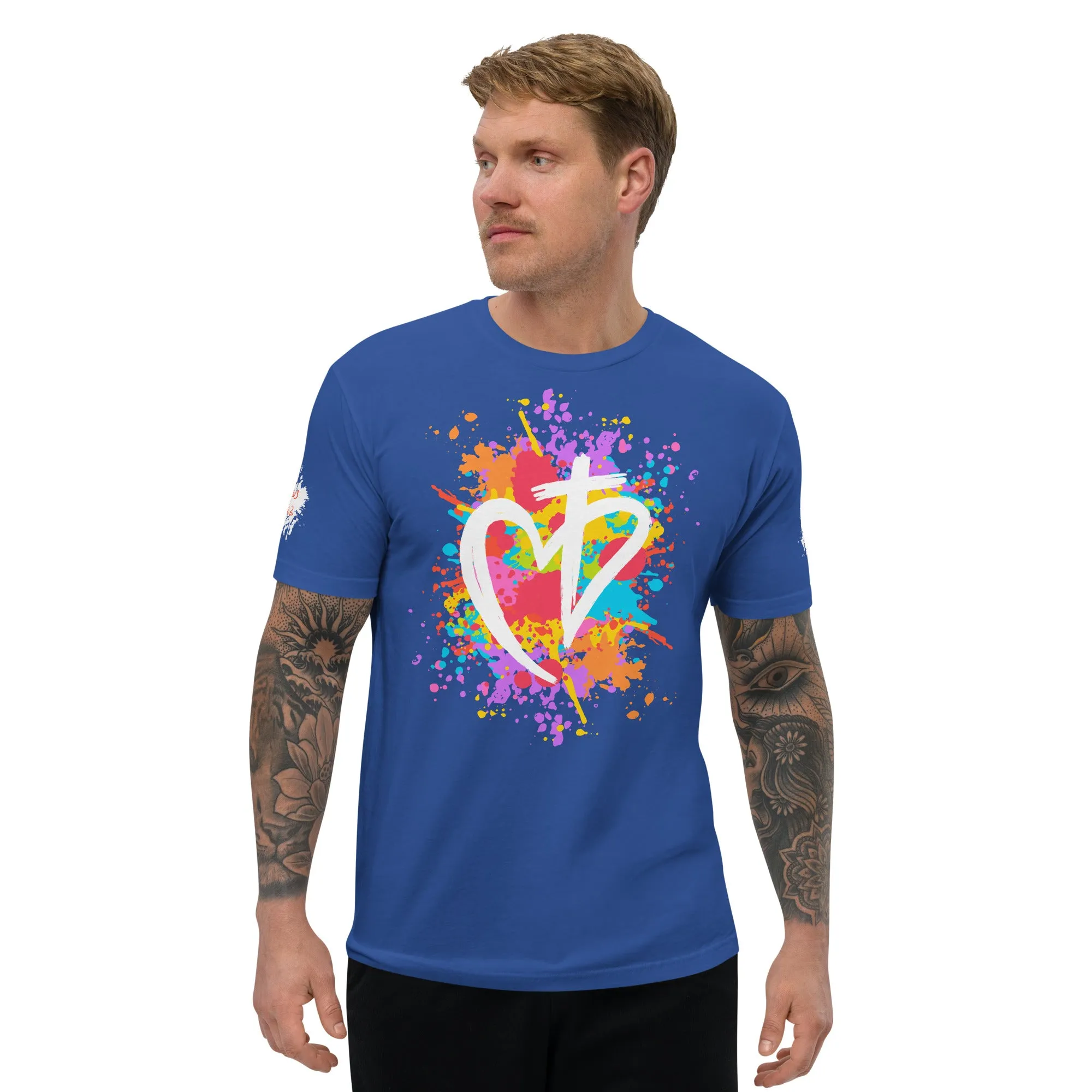 Heart Posture Splatter - Premium Fitted Men's Short Sleeve Tee