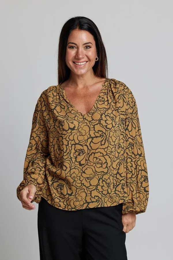 Hudson Blouse - Bronze Peony