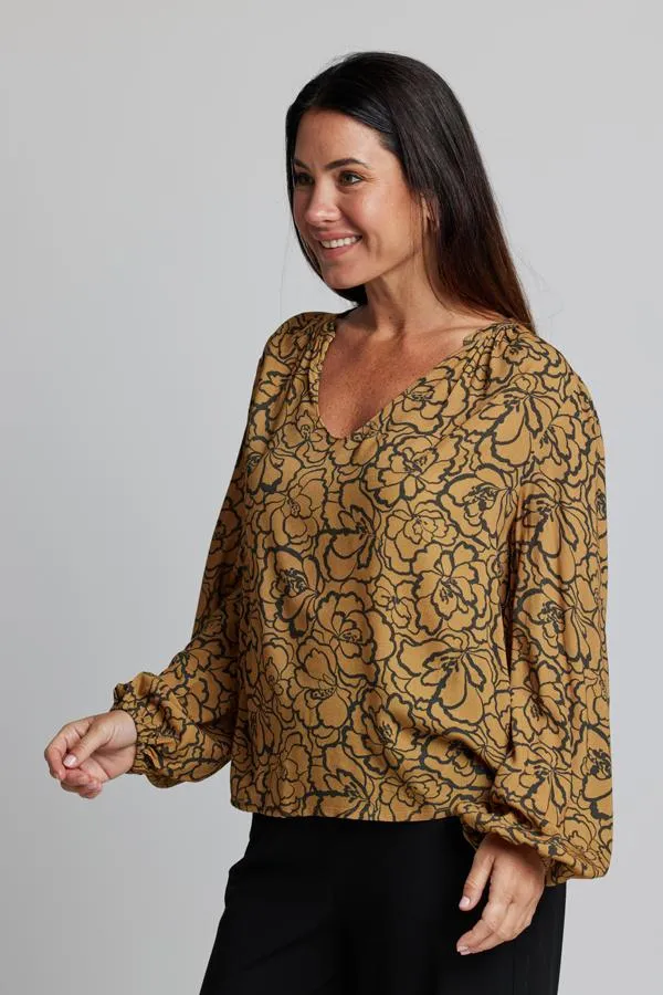 Hudson Blouse - Bronze Peony