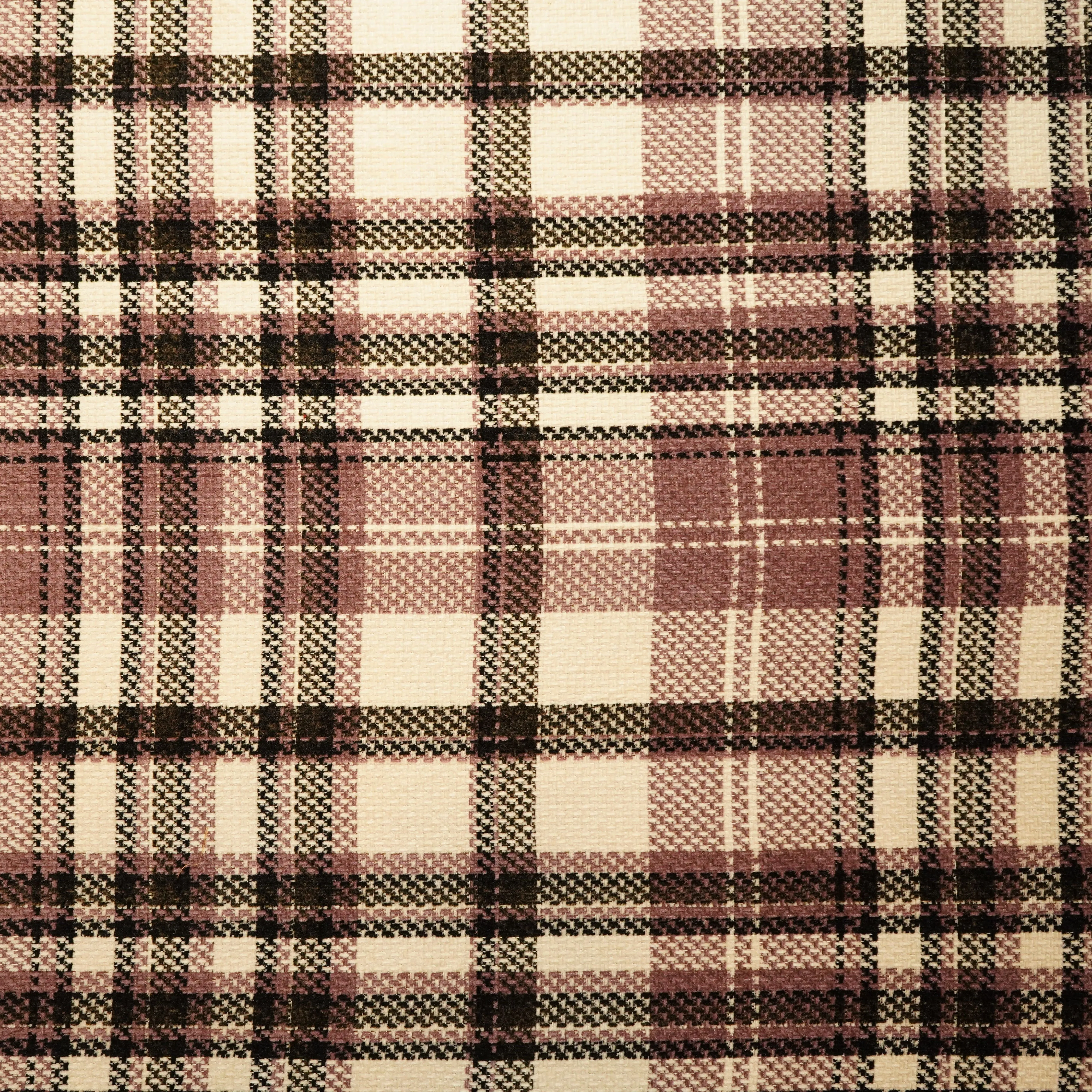 Lavender & Off White Check Tweed Fabric