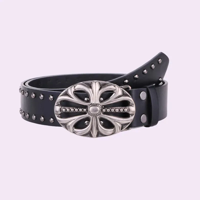 Leather and Alloy Belt