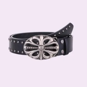 Leather and Alloy Belt