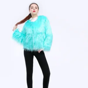 Long Sleeve Faux Fur Coat
